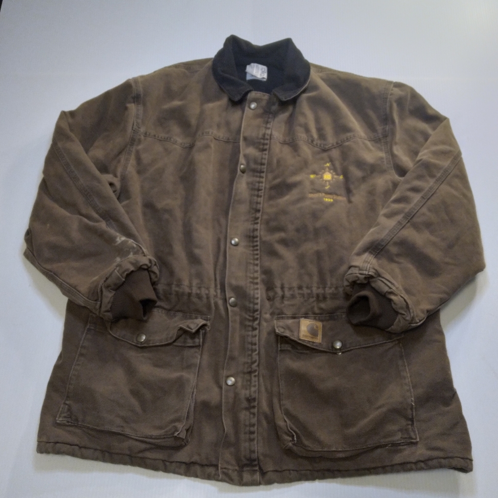 Vintage Union Made Carhartt Jacket double two way zipper 1999 Sz X Large